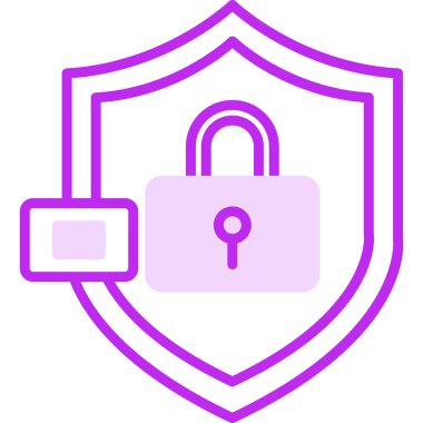 Kalkanlı veri koruma simgesi, vektör illüstrasyonu basit tasarım