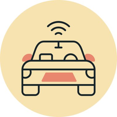 Özerk Otomobil Web simgesi, vektör illüstrasyonu 