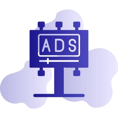 Reklam panosu simgesi, vektör illüstrasyonu basit tasarım