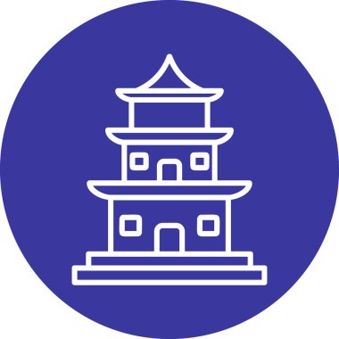 Tapınak binası Web simgesi basit illüstrasyon