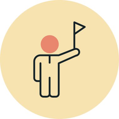 Başarı simgesinin vektör çizimi, düz tasarım 