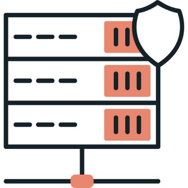 Sunucu Koruma Ağı simgesi basit illüstrasyon              