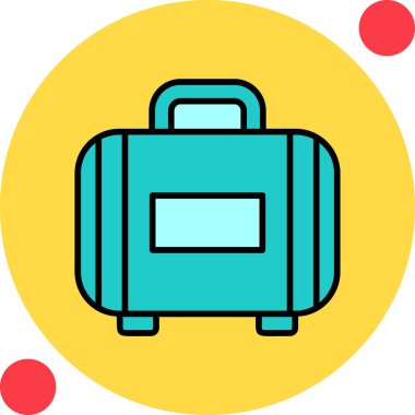 Bavul web simgesi, vektör çizim