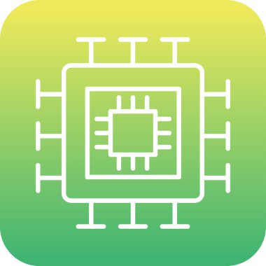 İşlemci. Web simgesi basit tasarım 