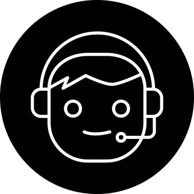 Çağrı Merkezi, operatör simgesi vektör çizimi