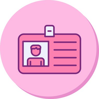 Kimlik kartı web simgesi, vektör illüstrasyonu