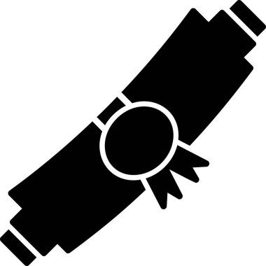 mezuniyet kurdelesi, web simgesi basit illüstrasyon