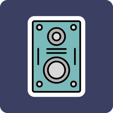 Hoparlör simgesi, müzik kavramının vektör illüstrasyonu
