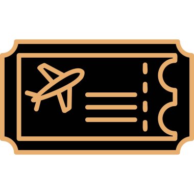 Uçak Bilet simge vektör çizim