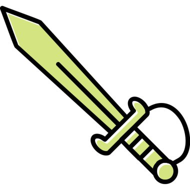 kılıç simgesi, vektör illüstrasyonu basit tasarım