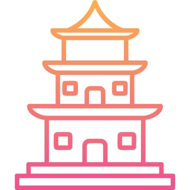 Tapınak binası Web simgesi basit illüstrasyon