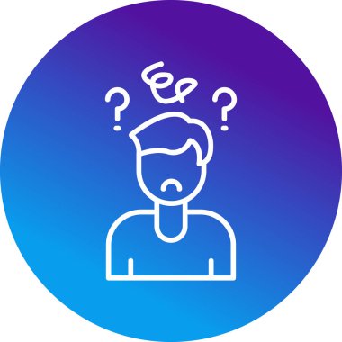 Soru işaretleri ile karışık adam simgesi. Basit tasarım 