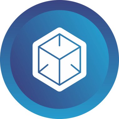 Bir Küp simgesinin vektör illüstrasyonu 