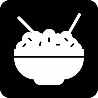 Pirinç kasesi. Web simgesi basit illüstrasyon            