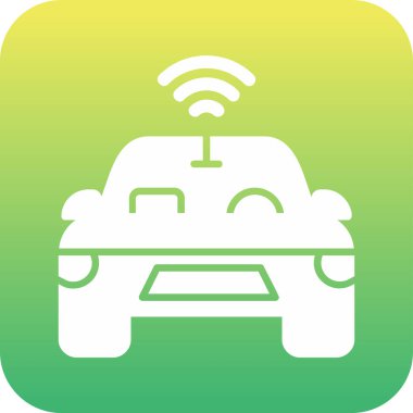 Özerk Otomobil Web simgesi, vektör illüstrasyonu 