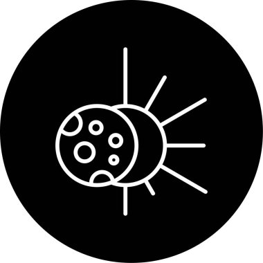 Güneş tutulması simgesi, vektör illüstrasyonu   