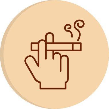 Sigara içme simgesi, vektör illüstrasyonu basit tasarım