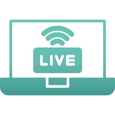 canlı yayın simgesi, vektör illüstrasyonu basit tasarım