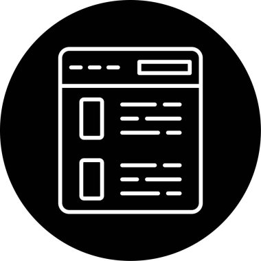 Tarayıcı Kontrol Listesi web simgesi, vektör illüstrasyonu