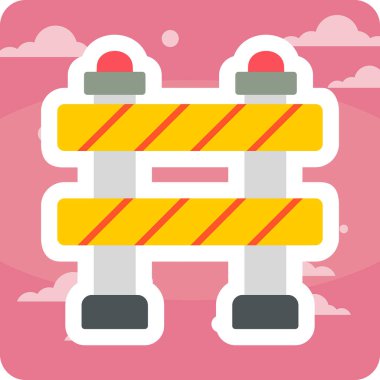 Trafik Bariyeri vektör tasarım şablonu        