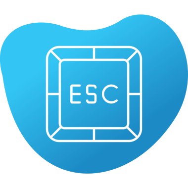 Kaçış simgesi, ESC web düğmesi, vektör illüstrasyonu 