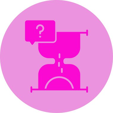 soru işareti simgesi ve kum saati vektör çizimi 