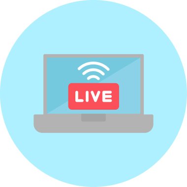 canlı yayın simgesi, vektör illüstrasyonu basit tasarım