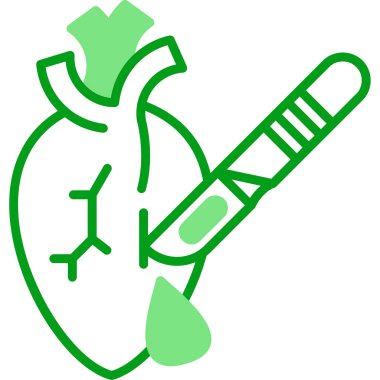 Kalp cerrahisi simgesi, vektör çizimi basit tasarım