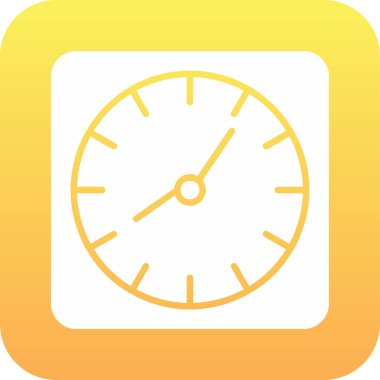 Duvar saati. Web simgesi basit illüstrasyon