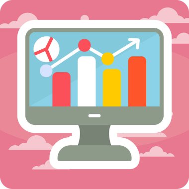 Analytics icon, vector illustration simple design