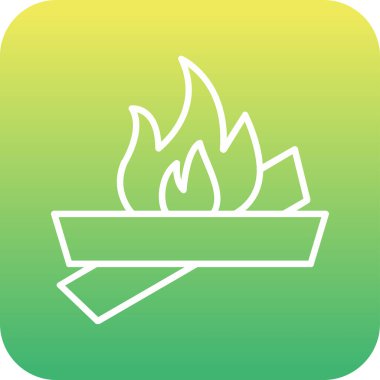 şenlik ateşi simgesi, ağ basit illüstrasyon