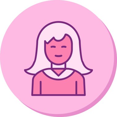 Kadın. Web simgesi basit illüstrasyon