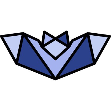 kağıt yarasa simgesi ince çizgi biçiminde