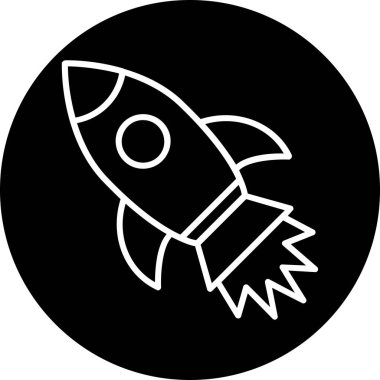 İzole edilmiş arkaplanda roket ağ simgesi