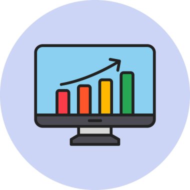 Veri analizi. Web simgesi basit illüstrasyon                  