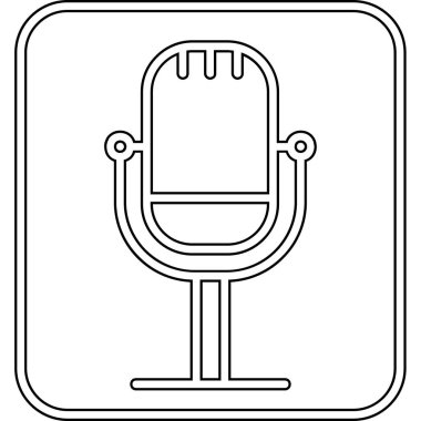 Retro mikrofon simgesi, vektör çizim  