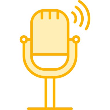 Canlı Podcast ikon vektör çizimi