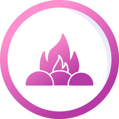 Kamp ateşi. Web simgesi, basit illüstrasyon 