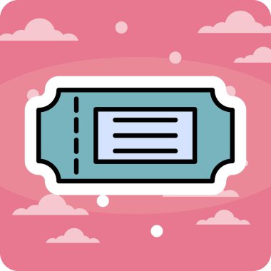 Bilet web simgesi, vektör çizim