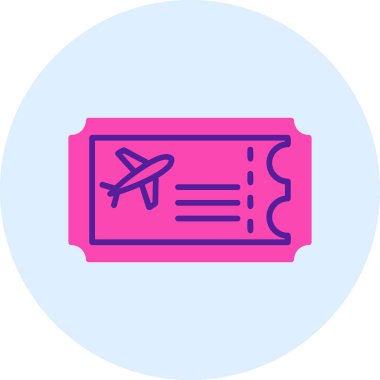 Uçak Bilet simge vektör çizim
