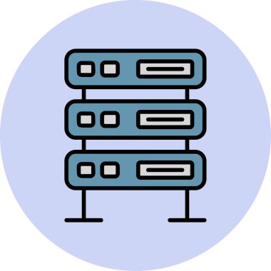 bilgisayar sunucu simgesi, vektör illüstrasyonu basit tasarım