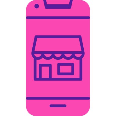 Akıllı telefon web simgesi, vektör illüstrasyonunda çevrimiçi rezervasyon