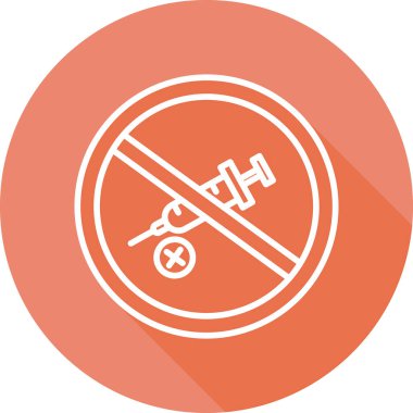 Uyuşturucu ikonu yok. Web simgesi vektör illüstrasyonu