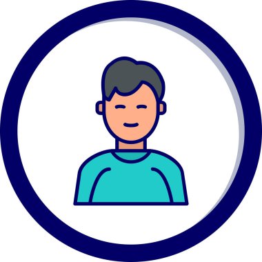 İnsan avatar web simgesi basit illüstrasyon 