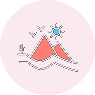 Dune simgesi çizgi vektör çizimi 