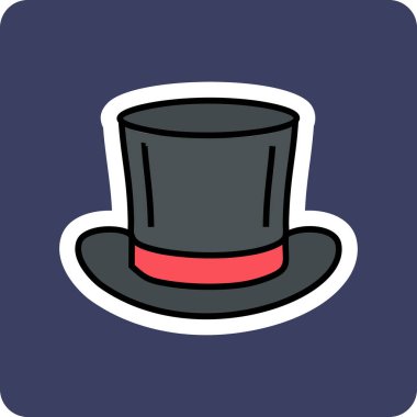 Sihirli Şapka web simgesi, vektör illüstrasyonu 