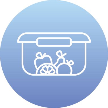 Gıda kabı simgesi, vektör illüstrasyonu basit tasarım