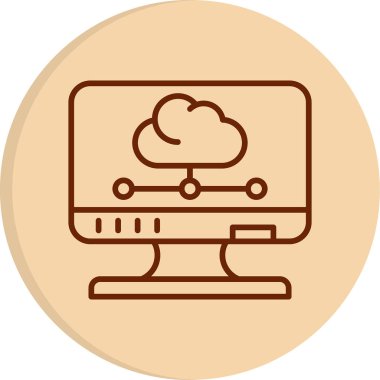 bulut hesaplama web simgesi vektör illüstrasyonu 