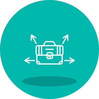 Evrak çantalı kariyer seçimi konsepti simgesi, vektör illüstrasyonu basit tasarım