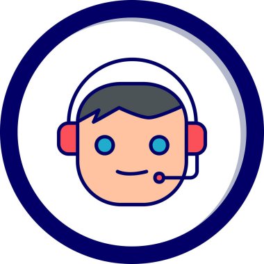 Çağrı Merkezi, operatör simgesi vektör çizimi